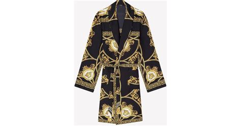 versace signature silk robe